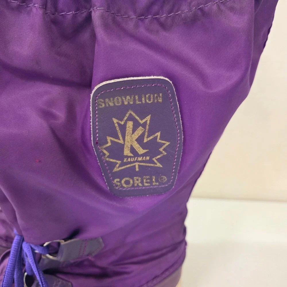 Sorel‎ Snowlion Womens Purple Winter Snow Boots Insulated Waterproof Size 14.5